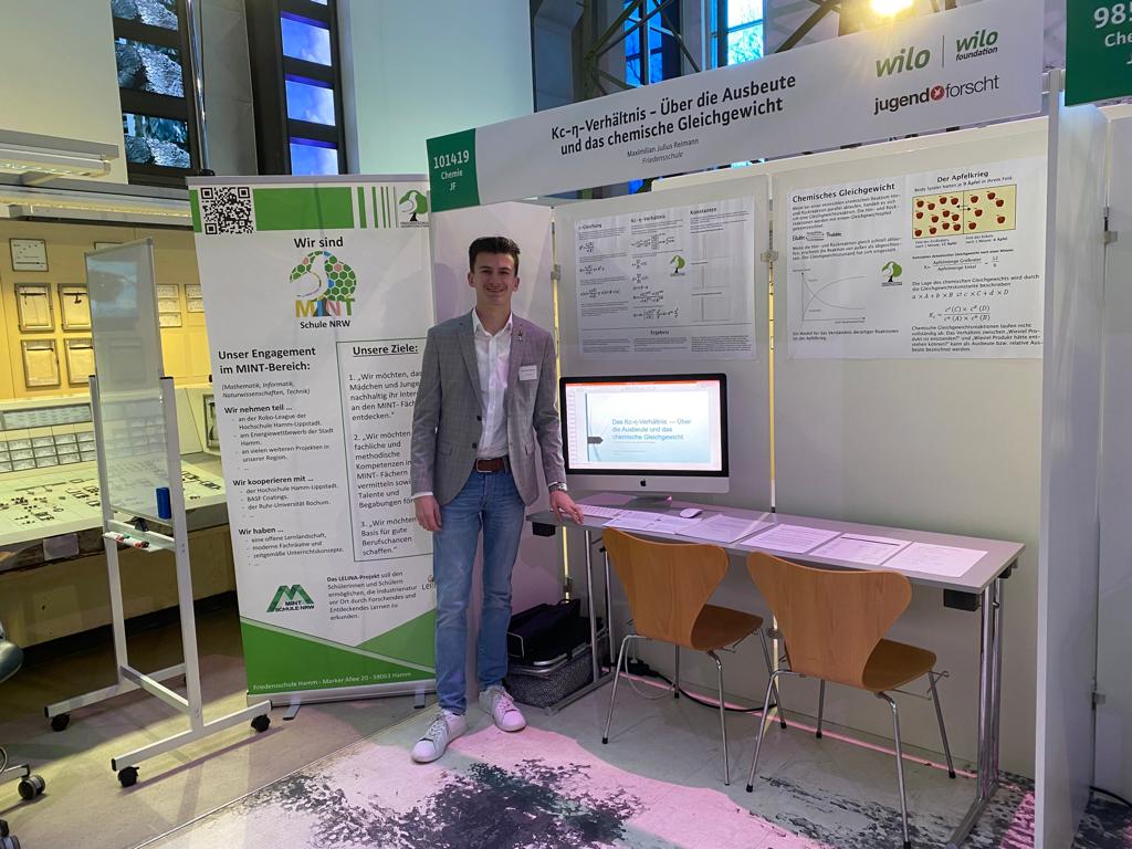 Max Reimann 1. Preis bei “jugend forscht” Friedensschule Hamm